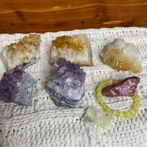 Citrine and amethyst crystal cluster